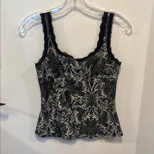 White House Black Market Black and White Bustier Camisole